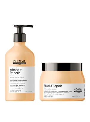 Set Absolut Repair Reparación y Nutrición Cabello Dañado y Seco Shampoo 500ml + Máscara 500ml,,hi-res