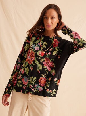 Sweater Estampado Flor Floral,Diseño 1,hi-res