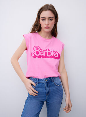 Polera Gráfica Estampado Barbie 3,Fucsia,hi-res