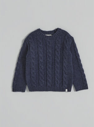 Sweater Trenzas,Azul Oscuro,hi-res
