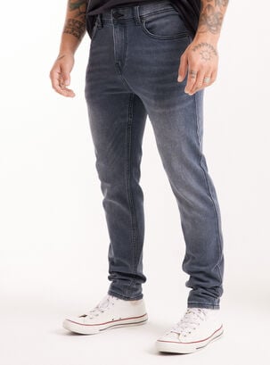 Jeans Skinny Fit Tiro Medio Tejido,Gris,hi-res