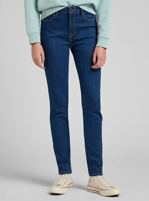 Jeans Skinny Fit Tiro Alto Cierre,Azul,hi-res