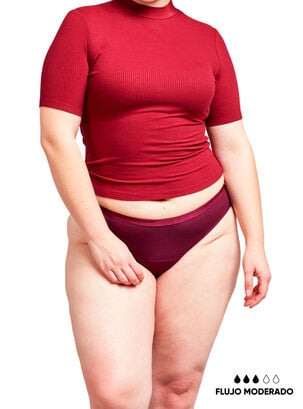 Calzón Menstrual Bikini Flujo Moderado Burdeos,Rojo Oscuro,hi-res