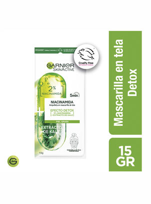 Mascarilla Garnier Skin Active en Tela Ampolla Kale Detox 15 g Garnier                   ,,hi-res