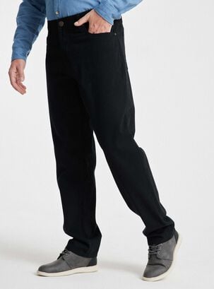Pantalón 5 Bolsillos Tiro Medio Regular Fit,Negro,hi-res