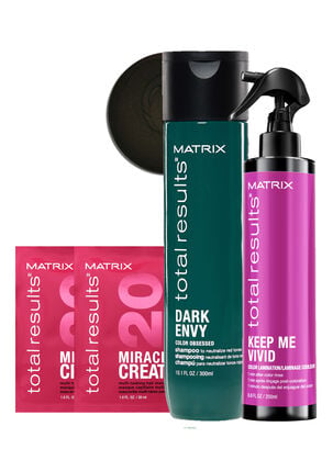 Set Matrix Neutralización Tonos Rojizos Shampoo 300 ml Dark Envy + Spray 200 ml Keep Me Vivid + 2 Máscaras 30 ml Miracle Creator     ,,hi-res
