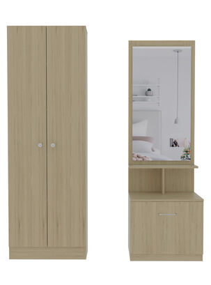 Combo Dormitorio Dreams 9: Clóset 2P + Velador Multifuncional Rovere Blanco,,hi-res