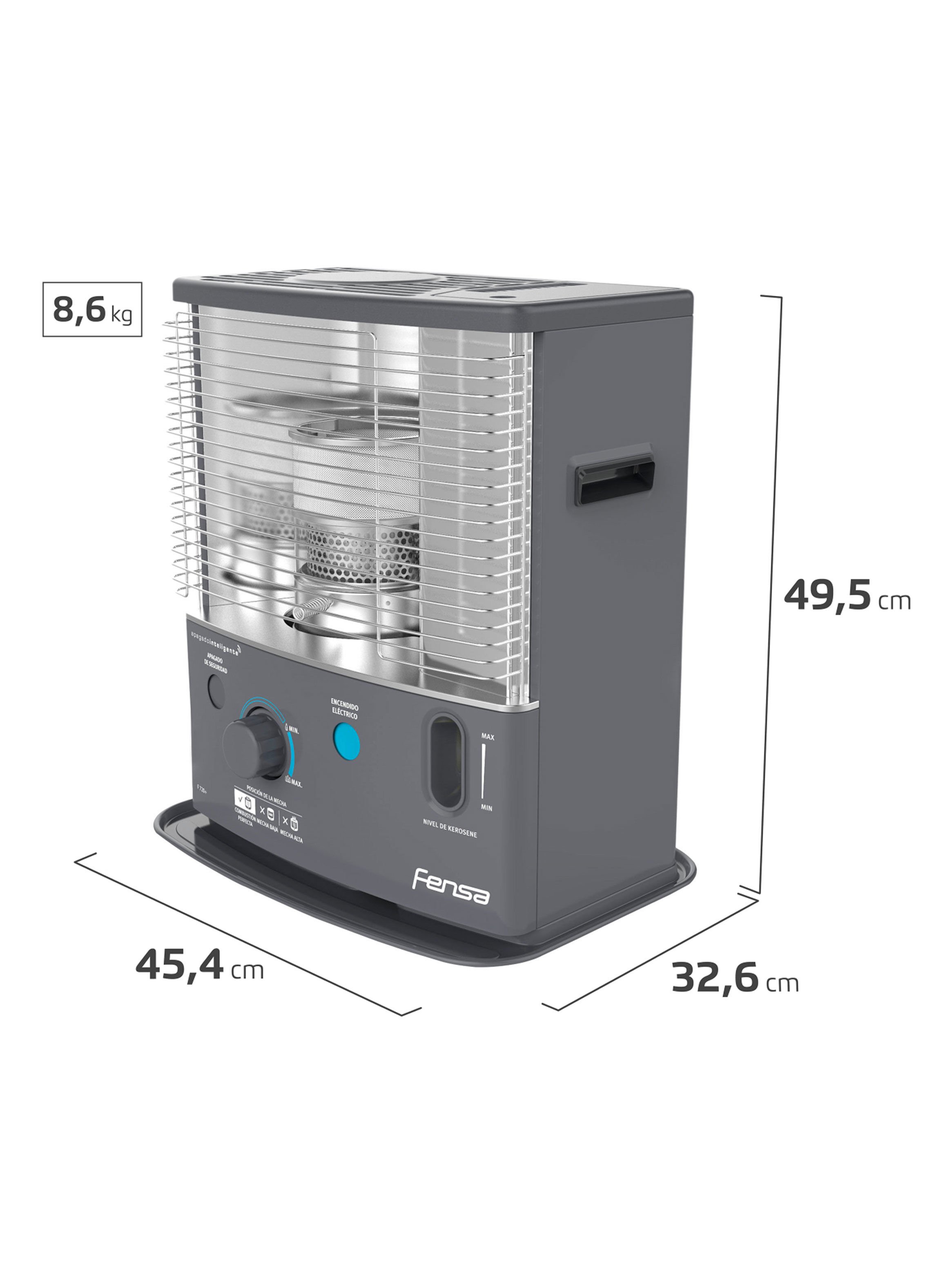  Estufa de parafina portátil de 1.5 l El calentador puede  utilizar parafina o diésel, ya que los calentadores de combustible se  pueden utilizar durante 4-6 horas con aceite completo el tiempo