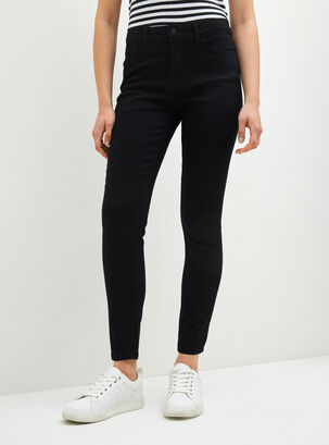 Jeans Básico Skinny Tiro Medio,Negro,hi-res