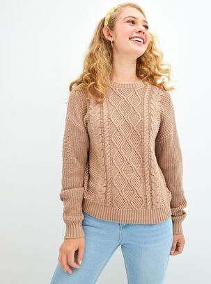 Sweater Jacquard Desing,Café Claro,hi-res