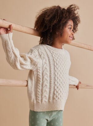 Sweater Modelo Trenzas,Beige,hi-res
