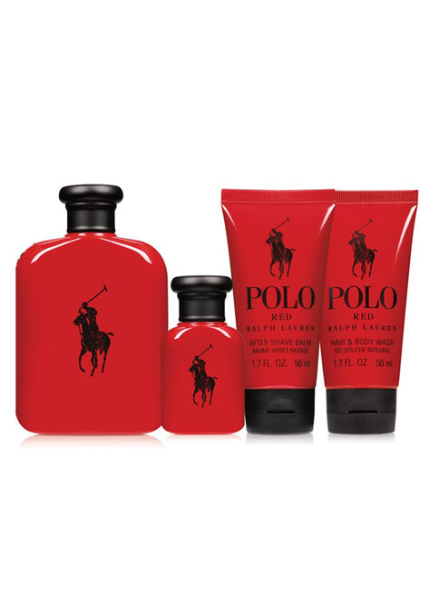 Set Perfume Polo Red EDT Hombre 125 ml + EDT 40 ml + After Shave Balm + Hair & Body Wash,,hi-res
