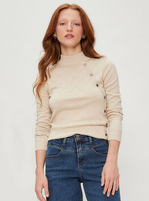 Sweater Liso Cuello Beatle Color,Beige,hi-res