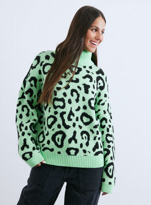 Sweater Con Lurex Cuello Alto,Diseño 2,hi-res