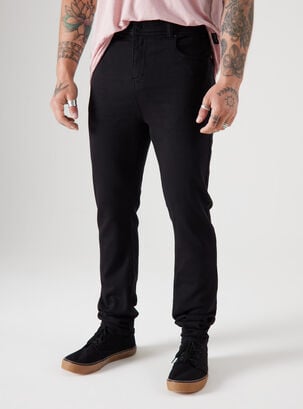 Jeans Liso Negro Tiro Medio Super Skinny Fit,Negro,hi-res