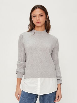 Sweater Liso Griset,Gris,hi-res