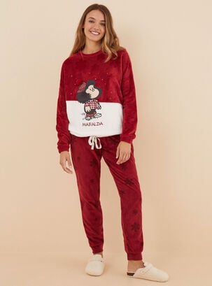 Pijama Polar Mafalda Red,Rojo,hi-res