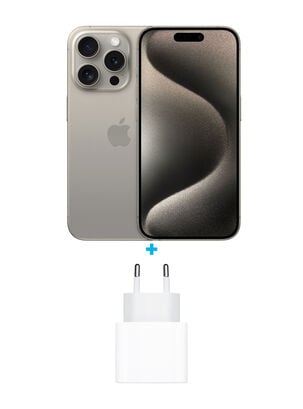 iPhone 15 Pro 128GB Titanio natural + Adaptador de Corriente USB-C de 20W Apple,,hi-res