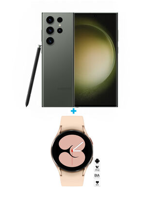 Smartphone Galaxy S23 Ultra 256GB 6.8" Green Liberado + Smartwatch Galaxy Watch4 40mm Pink Gold,,hi-res