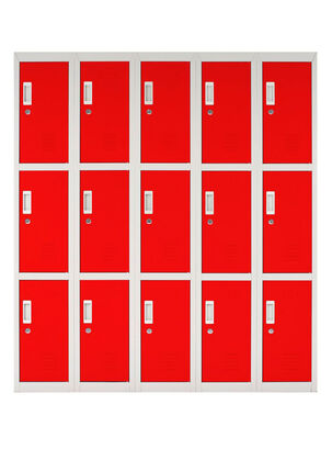 Locker Office Llaves Rojo 15 Puertas 140x50x166 cm Maletek,,hi-res
