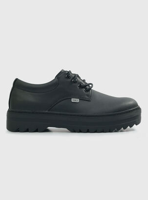 Zapato Escolar Black Plataforma y Cordón Niña,Negro,hi-res