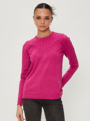 Sweater Liso Corte Rosé,Fucsia,hi-res