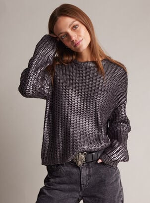 Sweater Metalizado,Plata,hi-res