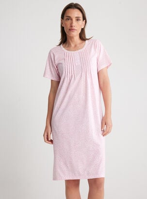 Camisa De Dormir Full Print con Cuello Abotonado,Diseño 1,hi-res