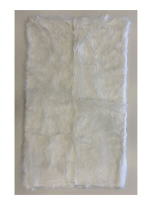 Bajada de Cama Piel Sintético Oveja Blanca 90 x 150 cm,,hi-res