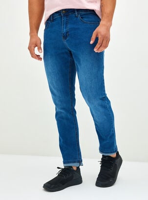 Jeans Diseño Tiro Medio Focalizado,Azul,hi-res