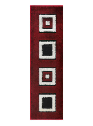 Alfombra Pasillo Roja 60 x 210 cm Geométrico,,hi-res