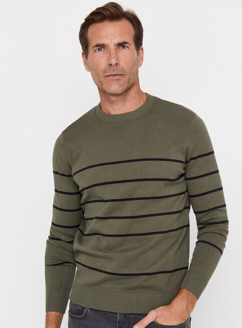 Sweater Cuello Caja Rayas,Bronce,hi-res