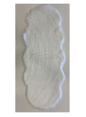 Bajada de Cama Piel Sintético Oveja Blanca 60 x 150 cm,,hi-res