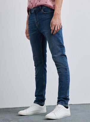Jeans Básico Deslavado,Azul,hi-res