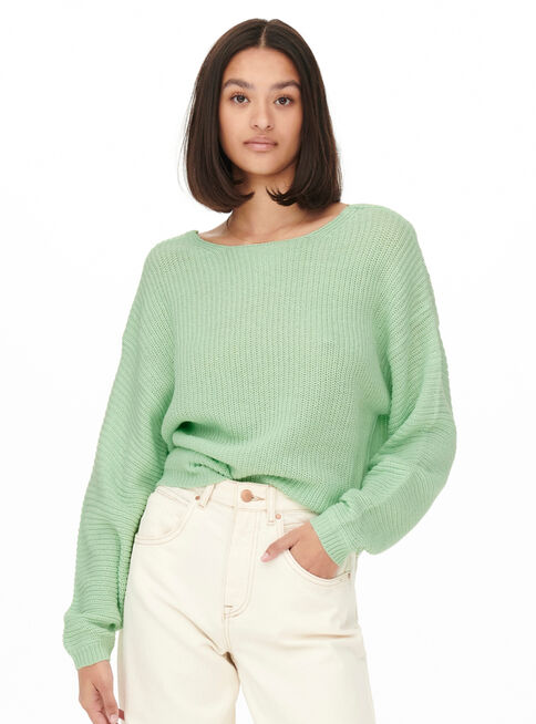 Sweater Tejido Básico ,Verde Claro,hi-res