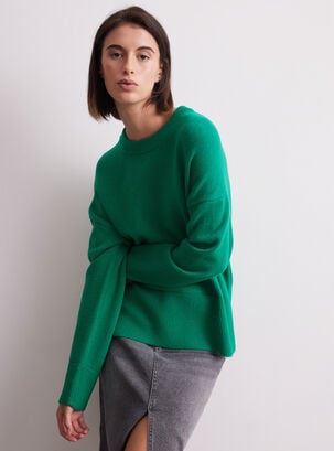 Sweater Cuello Redondo Color,Verde Olivo,hi-res