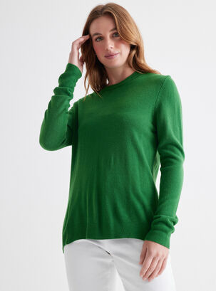 Sweater Liso Grin Cuello Redondo,Verde Flúor,hi-res