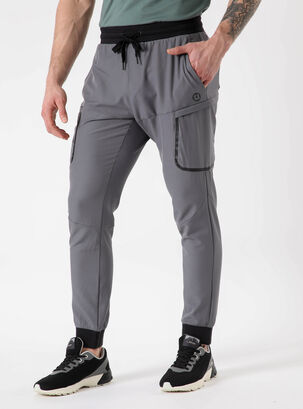 Pantalón Style Tiro Medio Jogger,Gris,hi-res
