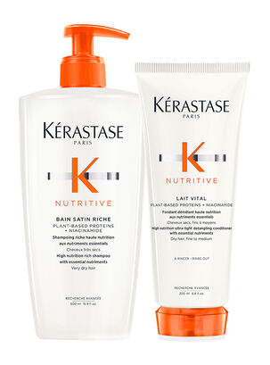 Set Cabello Seco Nutritive Shampoo 500ml + Acondicionador 200ml Kérastase,,hi-res