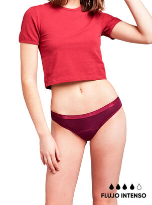 Calzón Menstrual Bikini Flujo Intenso Burdeos ,Rojo Oscuro,hi-res