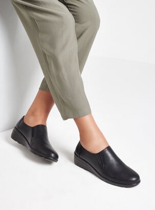 Zapato Casual Taco Chino y Elástico Lateral Mujer,Negro,hi-res