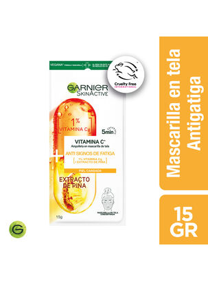 Mascarilla Garnier Skin Active en Tela Ampolla Piña Antifatiga 15 g Garnier                   ,,hi-res