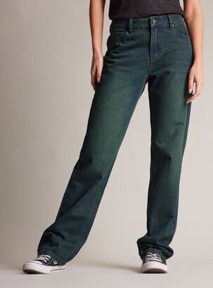 Jeans Recto Sobreteñido,Verde Oscuro,hi-res