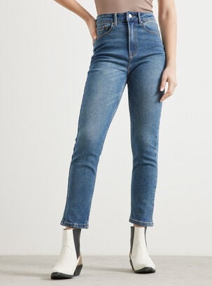 Jeans Skinny Fit De Tiro Medio,Azul,hi-res