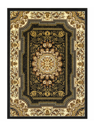Alfombra 200 x 290 cm Kashan King Negro-Dorado,,hi-res