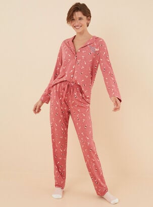 Pijama Camisero La Vecina Rubia All Lover,Rosado,hi-res