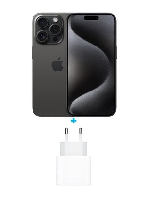 iPhone 15 Pro 128GB Titanio negro + Adaptador de Corriente USB-C de 20W Apple,,hi-res