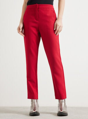 Pantalón De Vestir Slim Crop,Rojo,hi-res