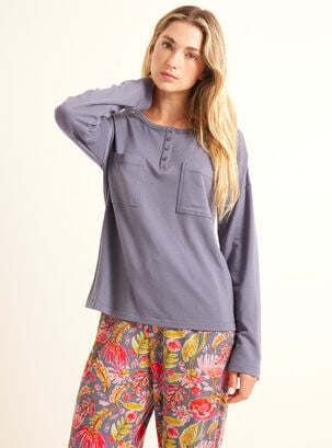 Pijama Estampado Diseño Flores Acuareladas,Diseño 1,hi-res
