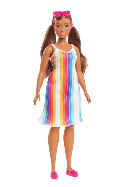 Muñeca Barbie Malibu 50 Aniversario Vestido Rallas                      ,,hi-res